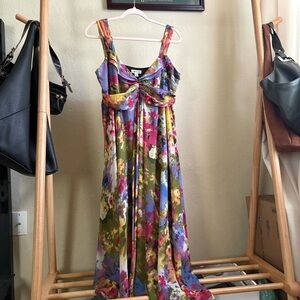 Floral Maxi Dress - Olive Multi